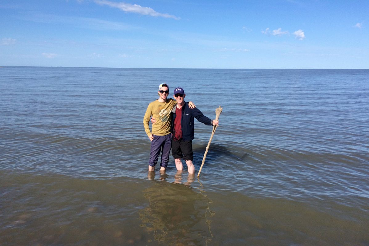 11C Peter And Jerome Ryan Wading In The Arctic Ocean On Arctic Ocean Tuk Tour In Tuktoyaktuk Northwest Territories
